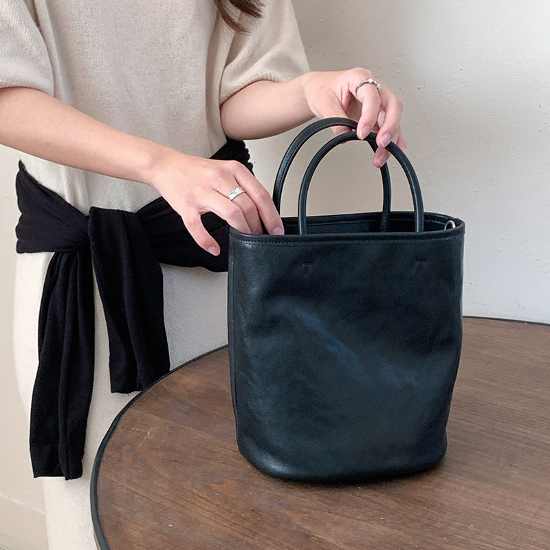 Women's Vegetable Tanning Leather Portable Niche Genuine Handbags