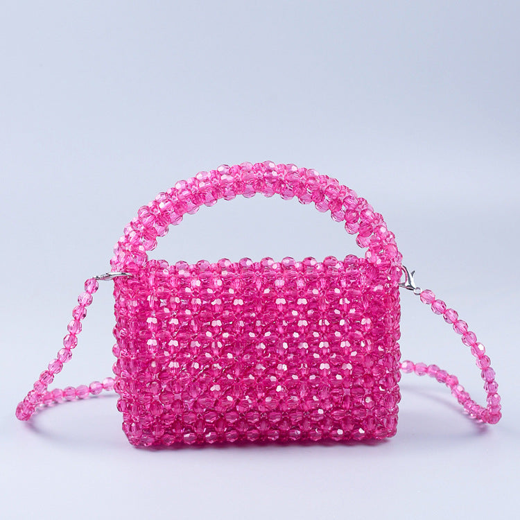 Summer Handmade Acrylic Beaded Weave Fashion Crossbody Bags