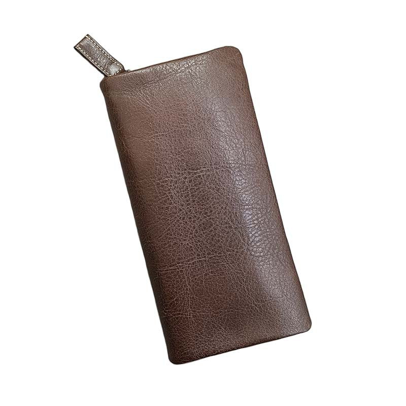Men's Genuine Leather Vintage First Layer Long Men's Wallets