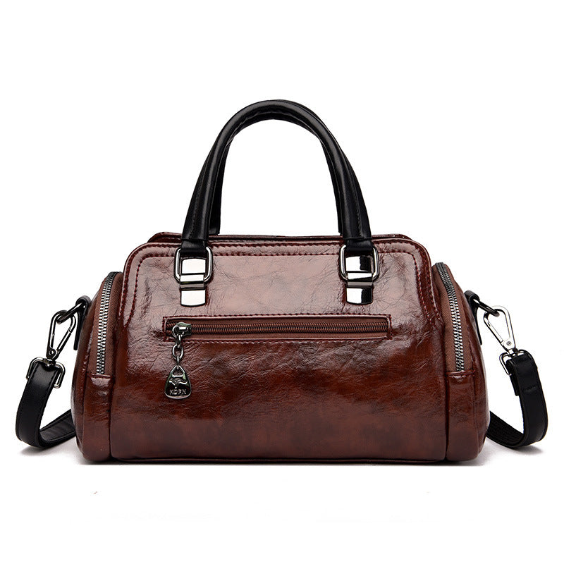 Women's Leather Trendy Soft Pillow Large Capacity Handbags