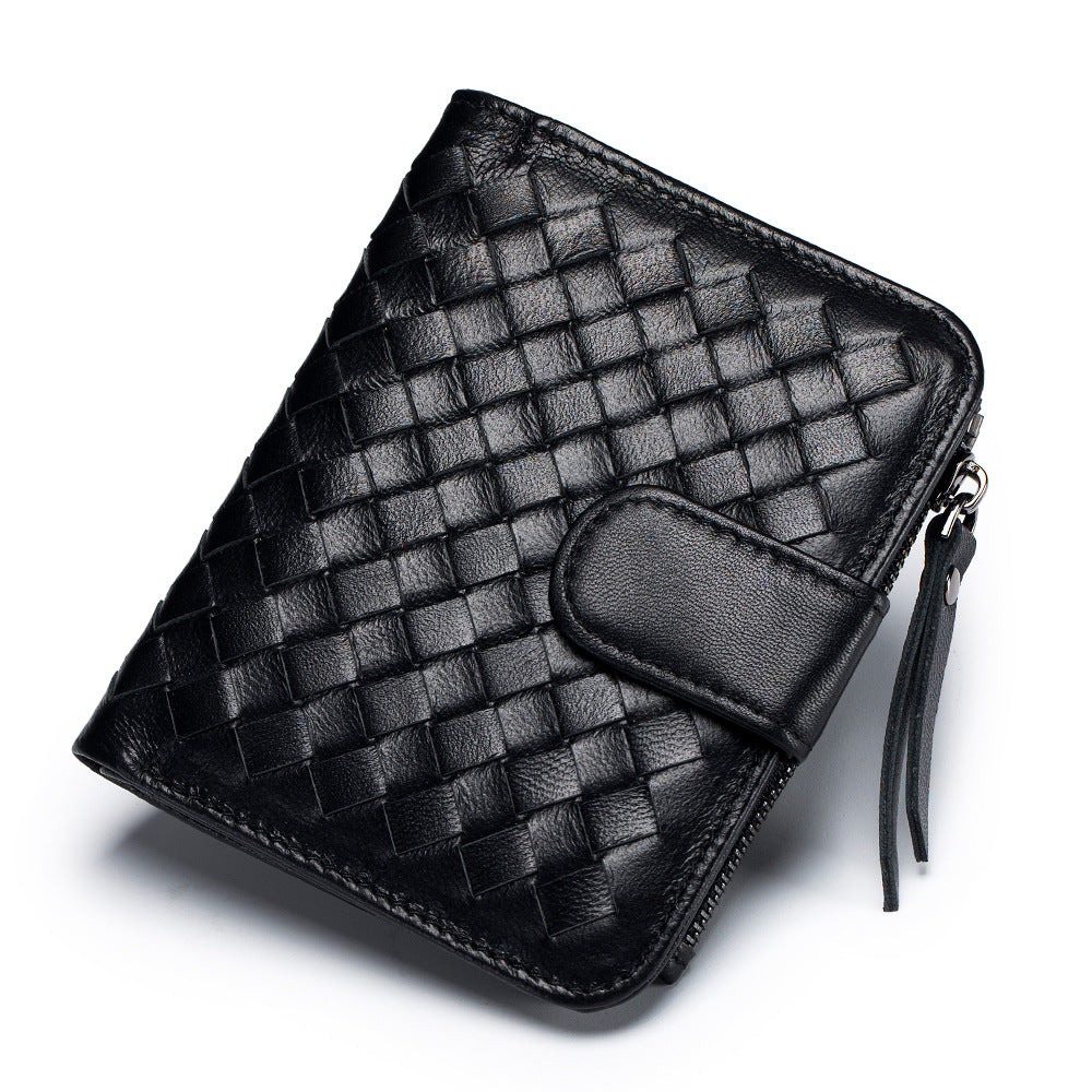 Women's Short Sheepskin Money Genuine Leather Classic Purses
