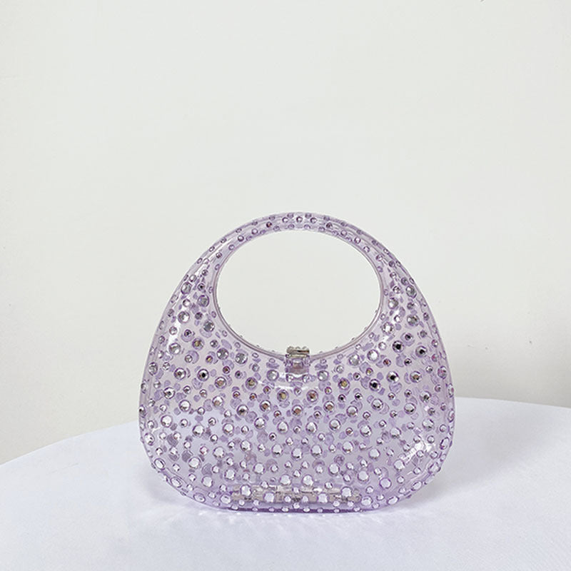 Women's Elegant Transparent Summer Acrylic Diamond Evening Bags