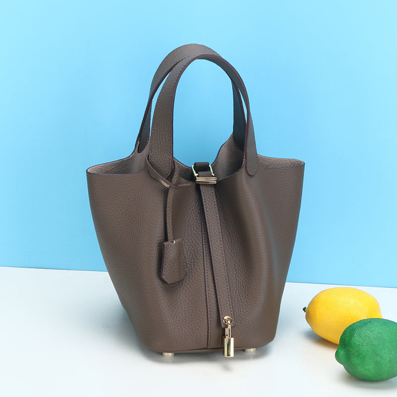 Women's Vegetable Basket Genuine Leather Fashion Soft Handbags