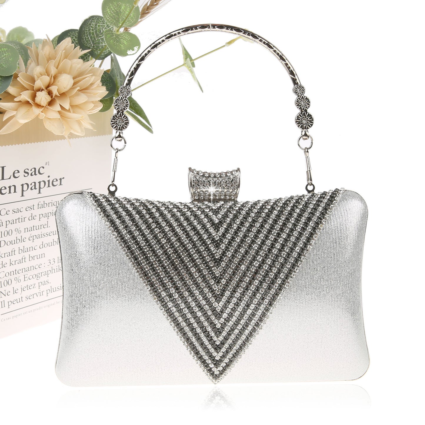 Women's Quality Rhinestone Luxury Elegant Banquet Portable Easy To Bags