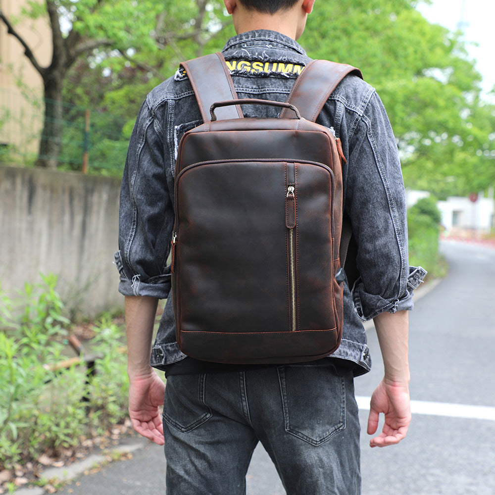 Layer Leather Business Leisure Crazy Horse Backpacks