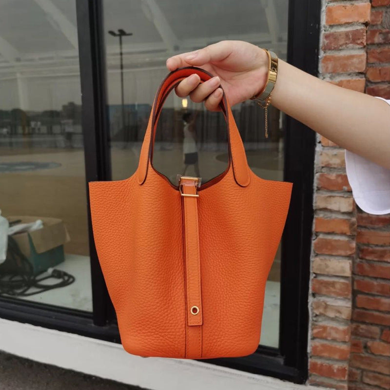 Women's Vegetable Basket Cowhide Portable Bridal Wedding Handbags