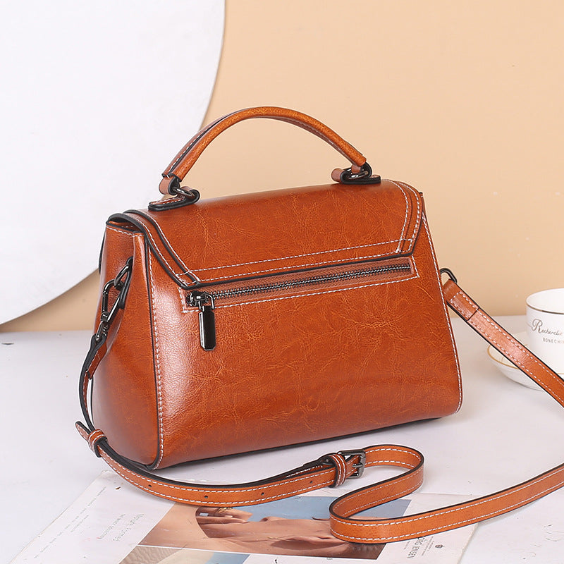 Women's Leather Cowhide Simple High-grade Versatile Large Handbags