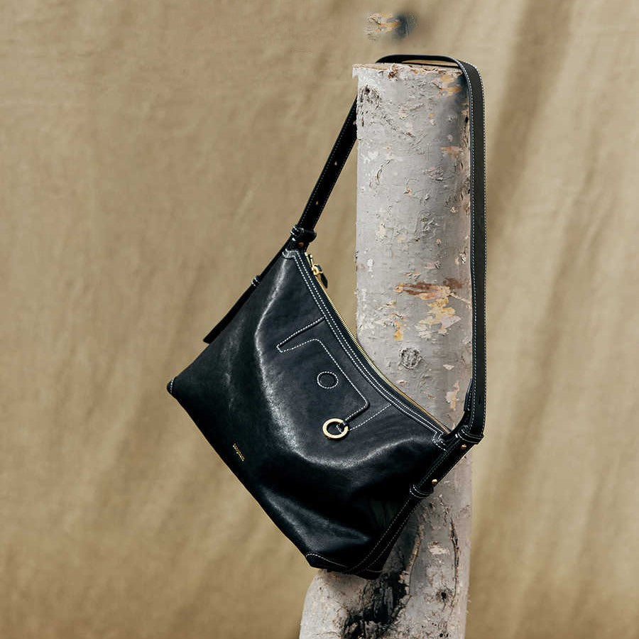 Women's Design Tracking Suede Dumpling Summer Genuine Leather Portable Armpit Bags