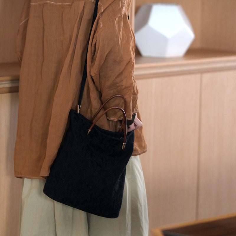 Women's Artistic Retro Cotton Linen Portable Niche Handbags