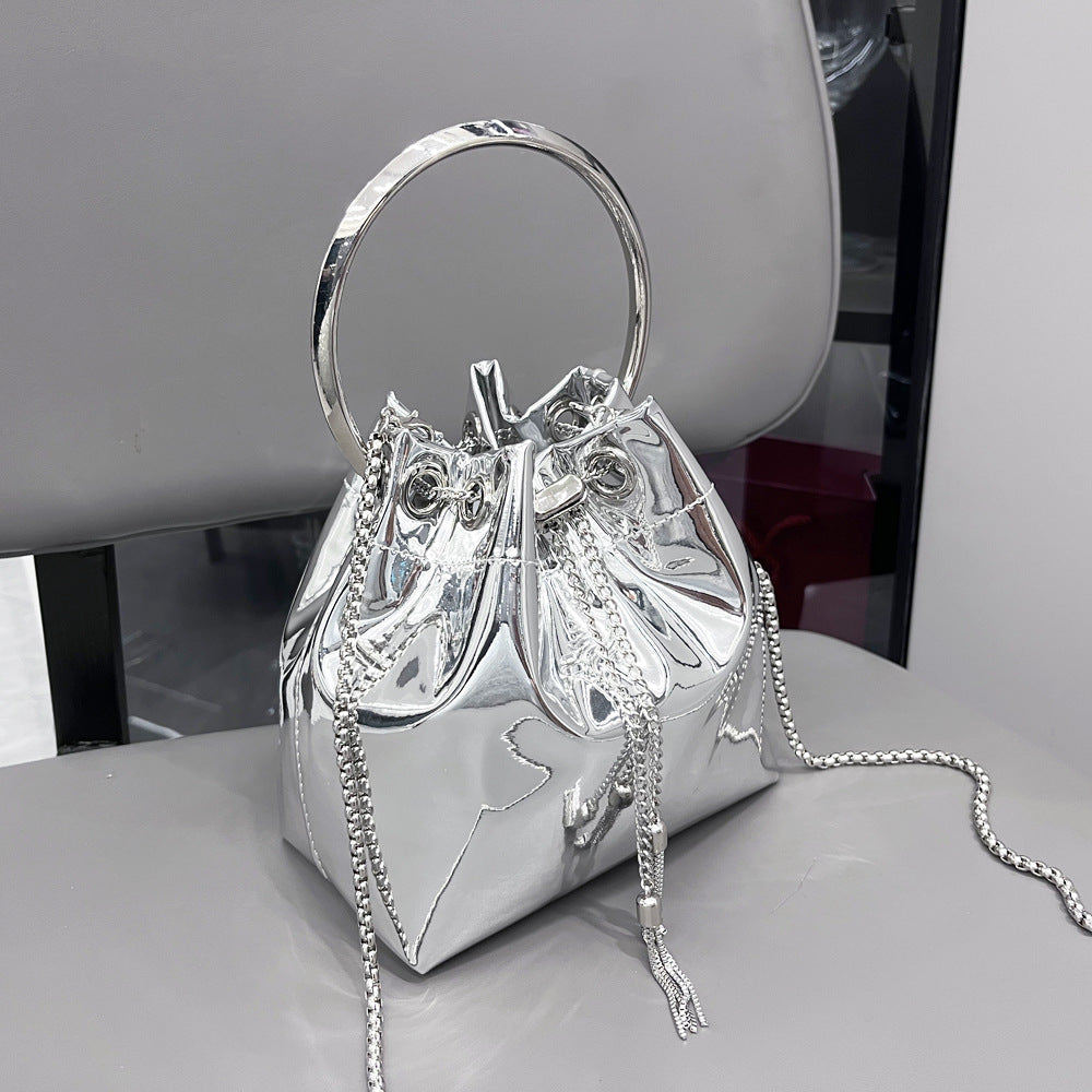 Women's Stylish Fashion New Metallic Chain Handbags