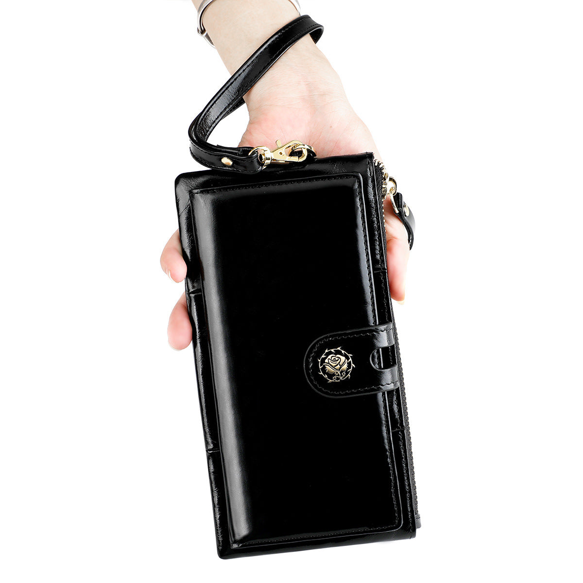 Women's Multifunctional Oil Wax Vintage Clutch Genuine Ladies Wallets