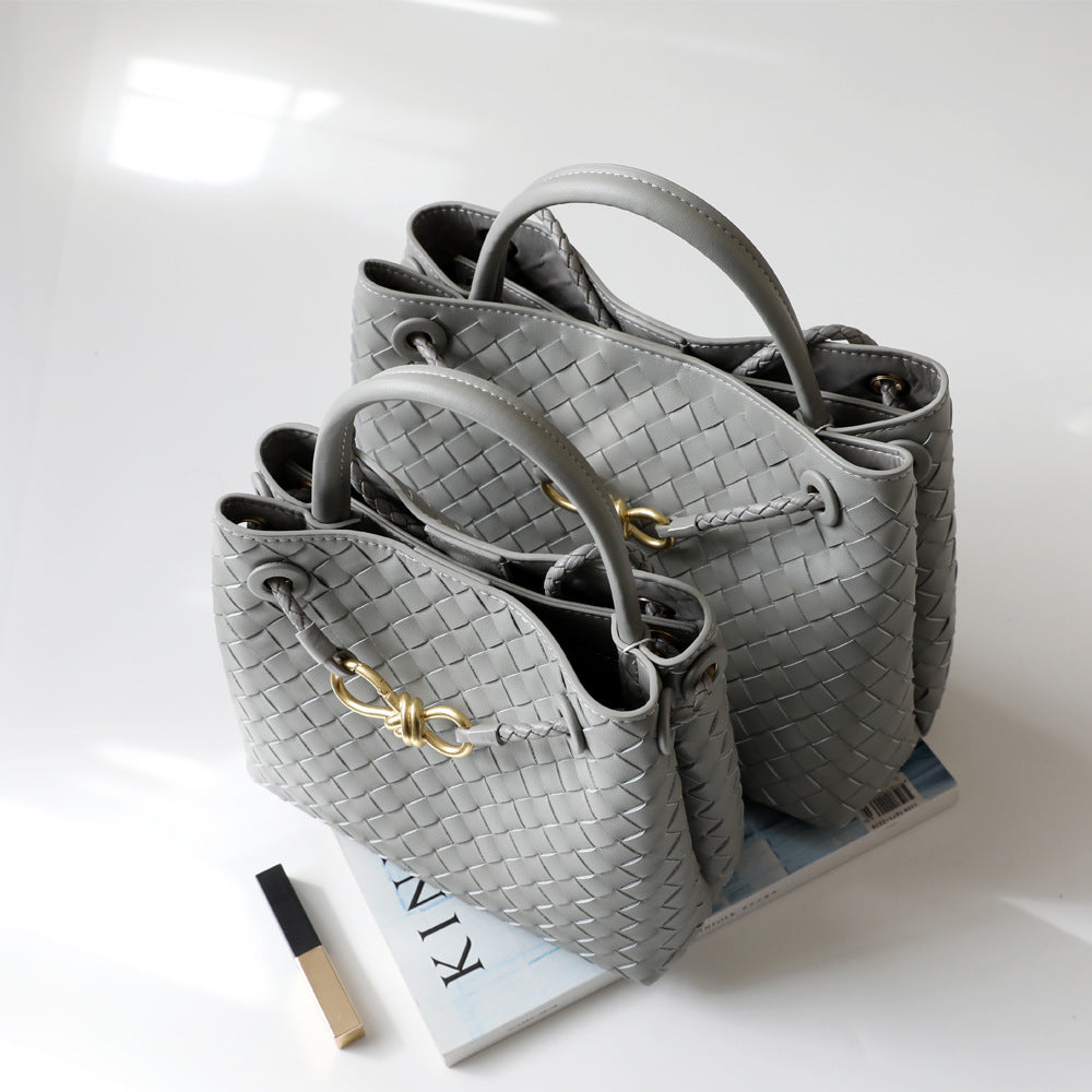 Women's Design Fashion Metal Knot Authentic Leather Bags