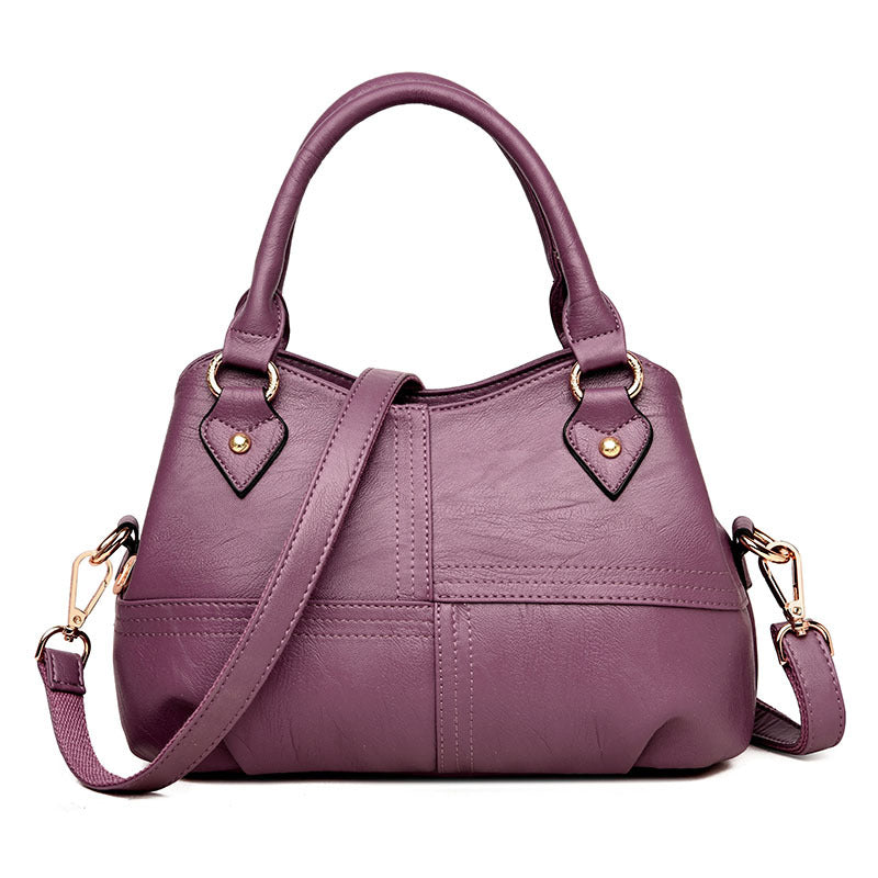 Women's Fashion Simple Texture Soft Leather Handbags