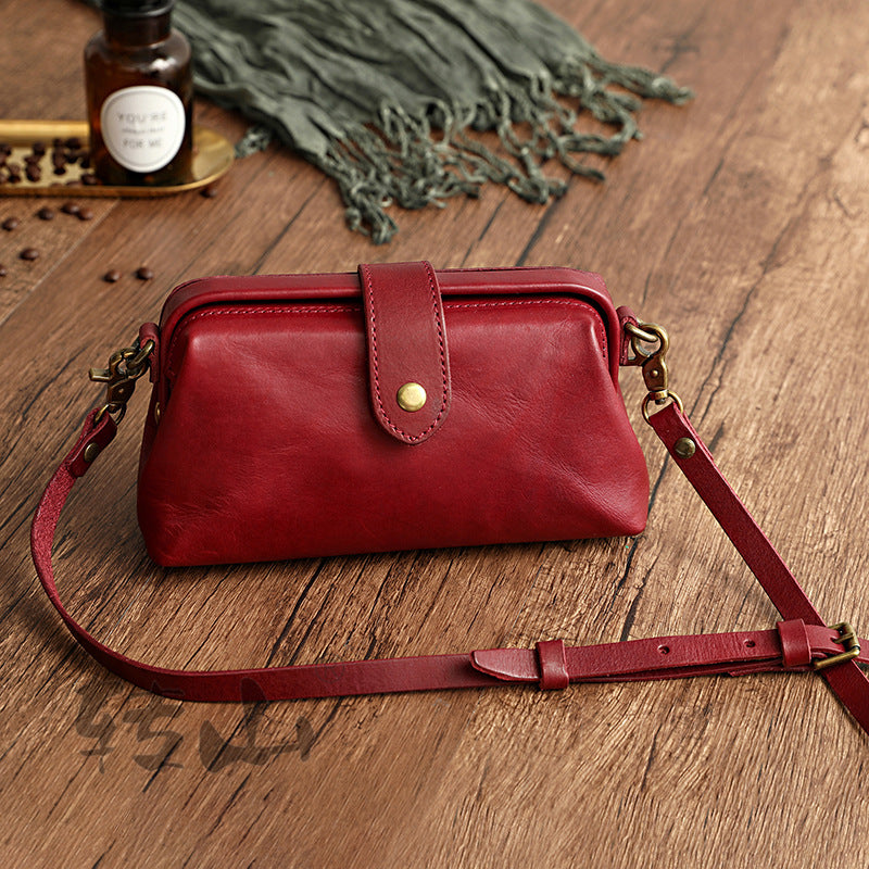 Women's Handmade Dye Penetration Waxing Leather Genuine Crossbody Bags