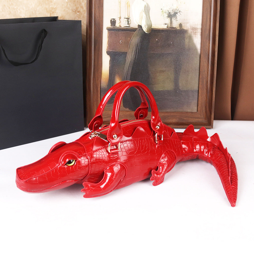 Women's Funny Personality Niche Cute Pet Stuffed Crocodile Bags
