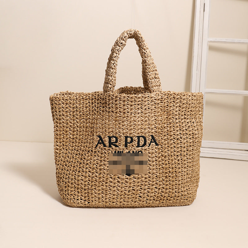 Women's Capacity Straw Handmade Woven Seaside Vacation Handbags