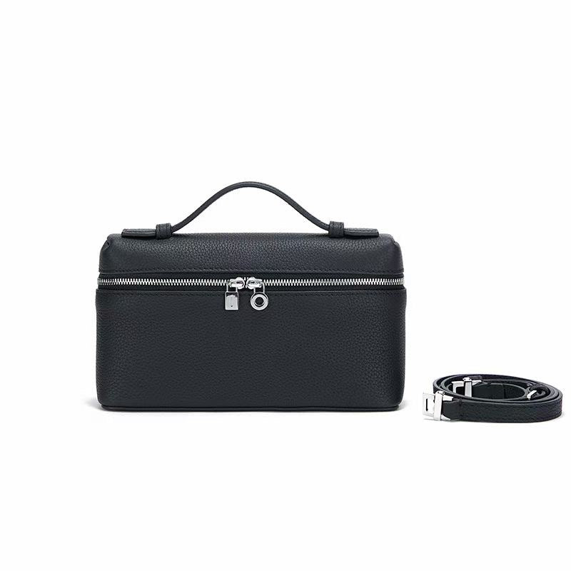 Women's First Layer Cowhide Lunch Box Portable Crossbody Bags
