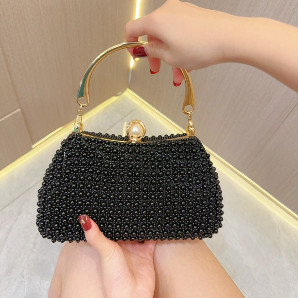 Women's Black Pearl Party Dress Banquet Dinner Evening Bags