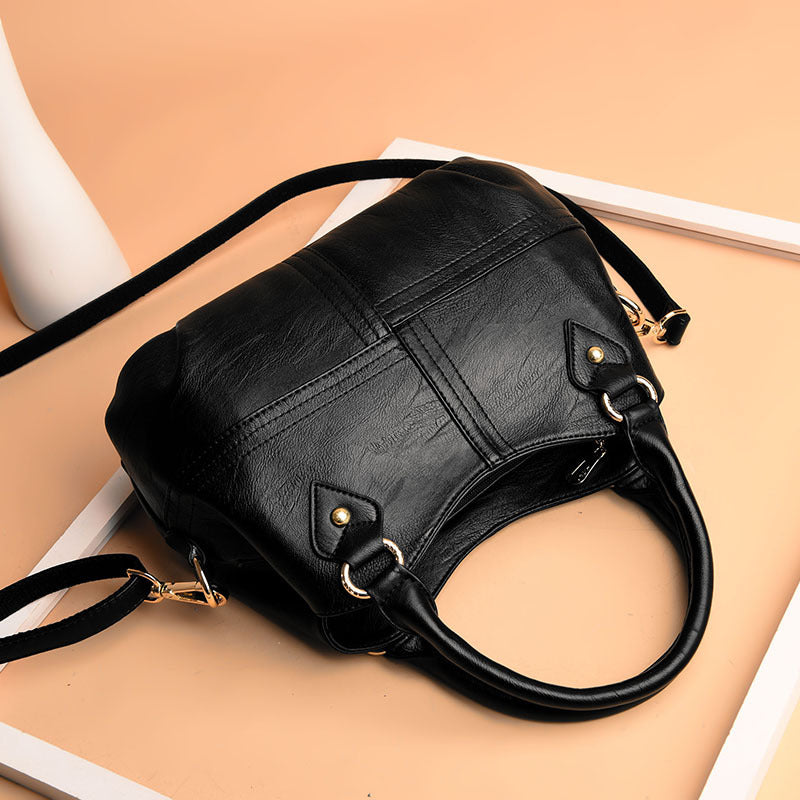 Women's Fashion Simple Texture Soft Leather Handbags
