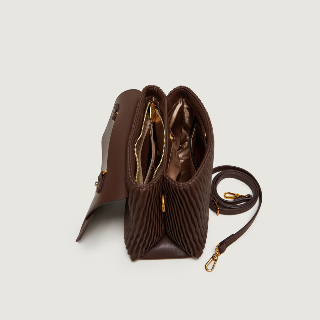 Women's Pleated Large Capacity Elegant Soft Leather Handbags