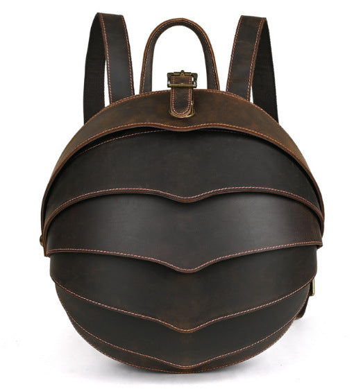 Men's Vintage Genuine Leather Beetle Trend Large Backpacks