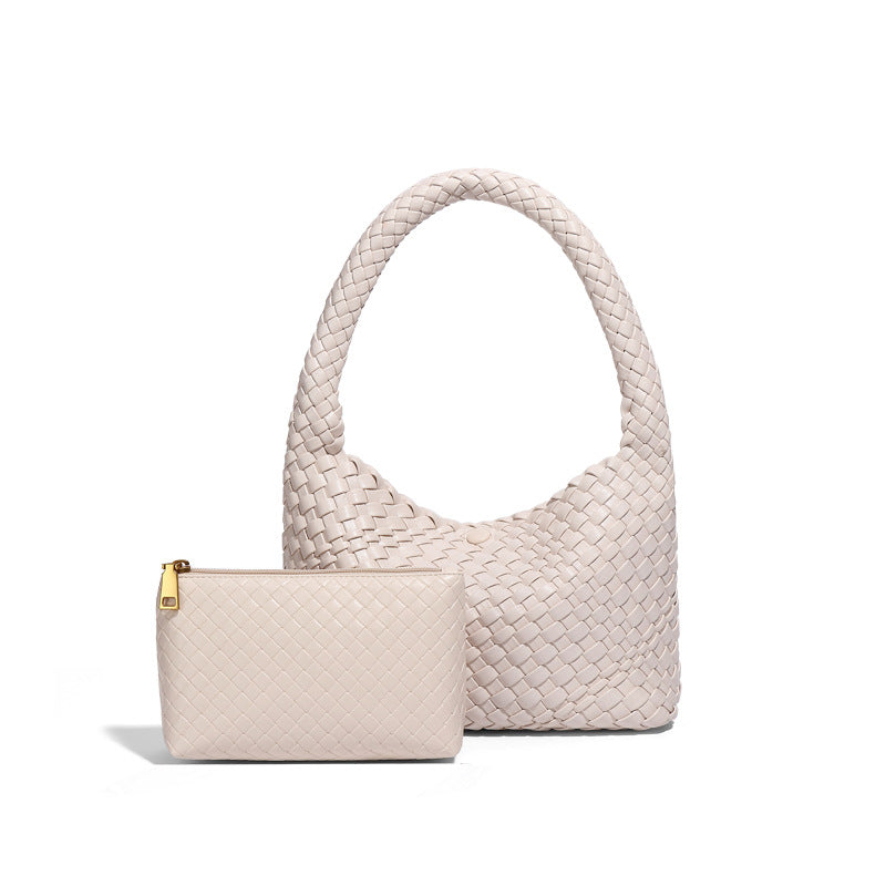 Underarm Fashion Hand-woven Soft Leather Large Capacity Bags