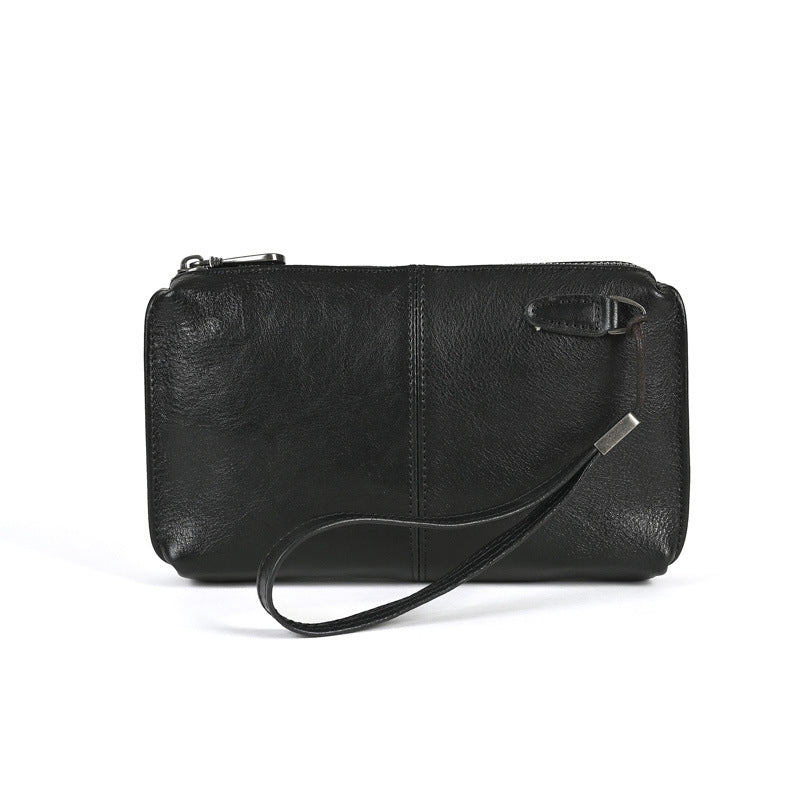 Men's Leather Soft Clutch Retro Cowhide Long Men's Wallets
