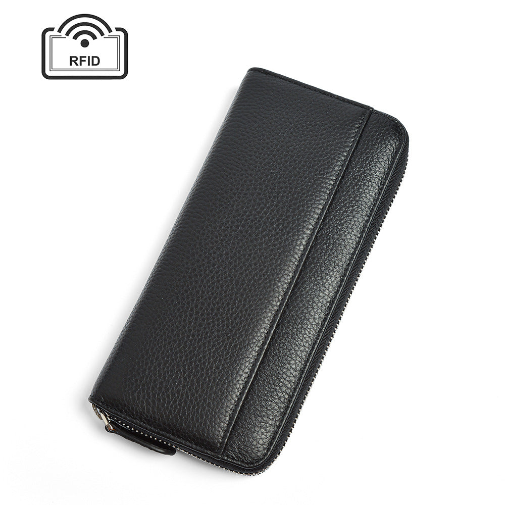 Women's Long Leather Organ Clutch Large Capacity Ladies Wallets
