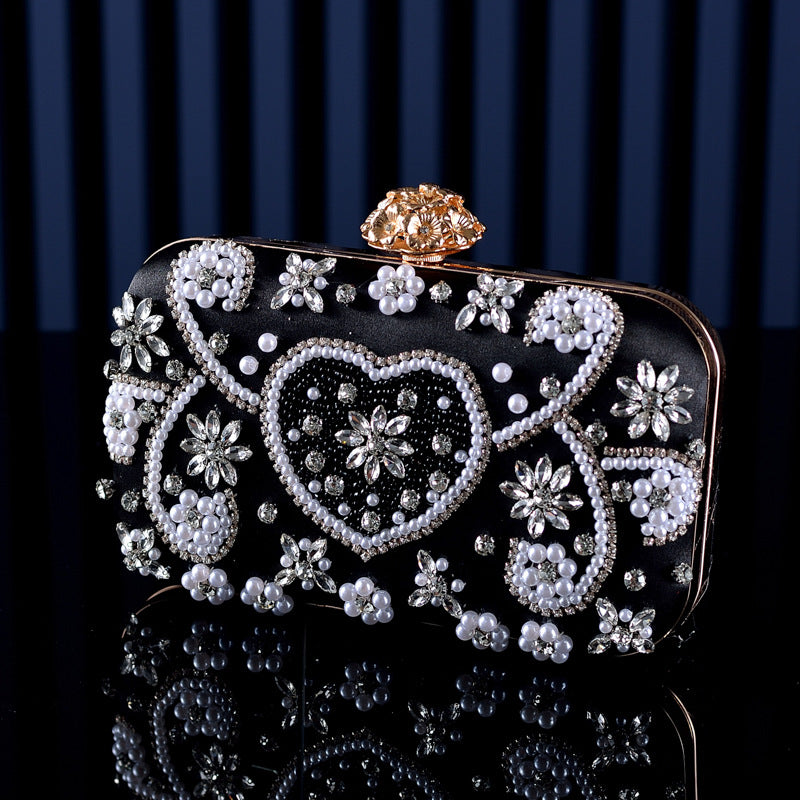 Women's Pearl Embroidery Hand-held Banquet Rhinestone Beaded Vintage Dinner Evening Bags