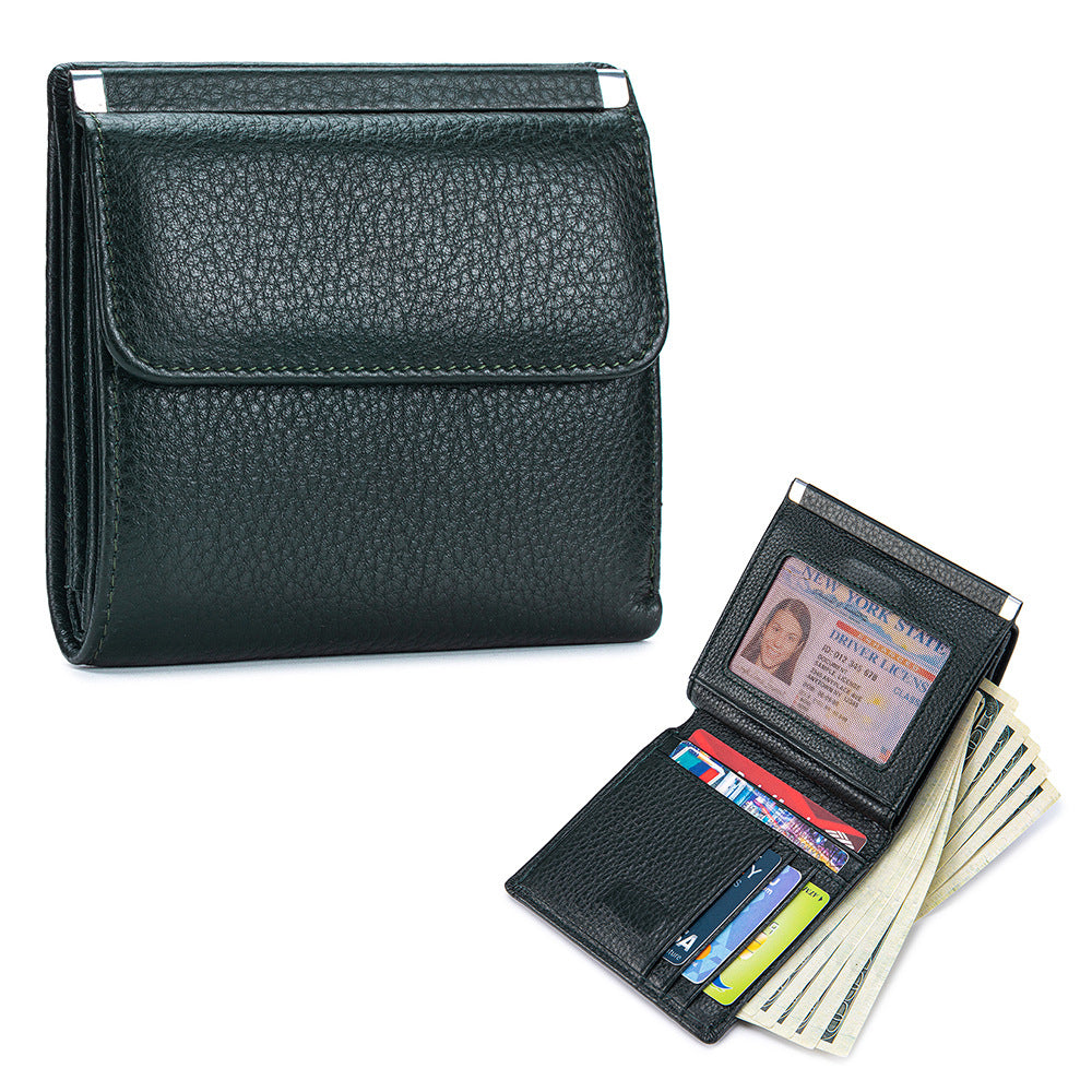 Women's Genuine Leather Short High-grade Storage First Ladies Wallets