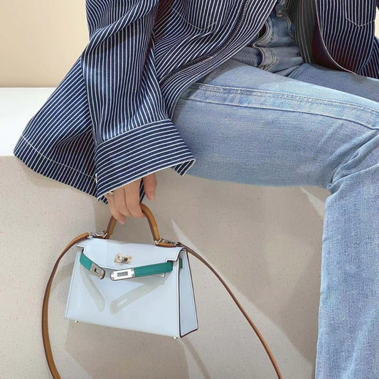 Women's Wax Line Cowhide Palm Print Mini Genuine Crossbody Bags