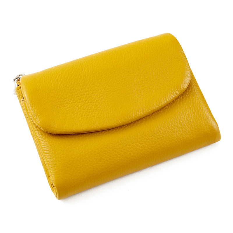 Women's First Layer Cowhide Fashion Natural Fall Portable Ladies Wallets