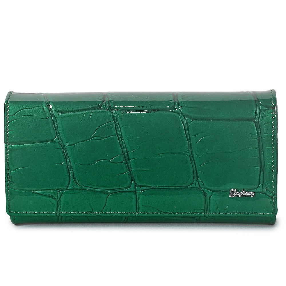 Women's Cowhide Long Clutch Fashion Patent Leather Inside Ladies Wallets