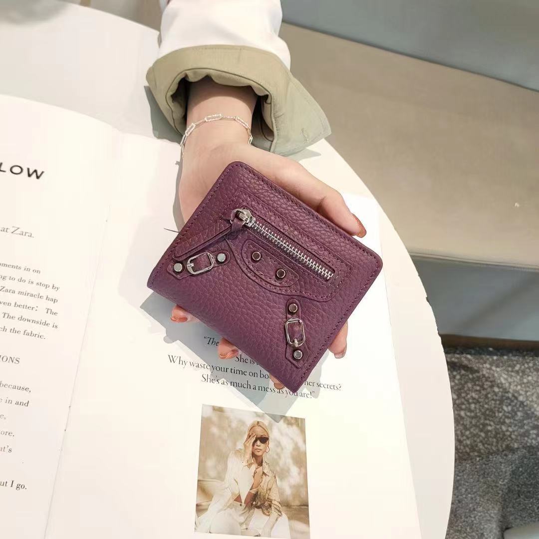 Women's Trend Short Thin Soft Leather Clamp Ladies Wallets