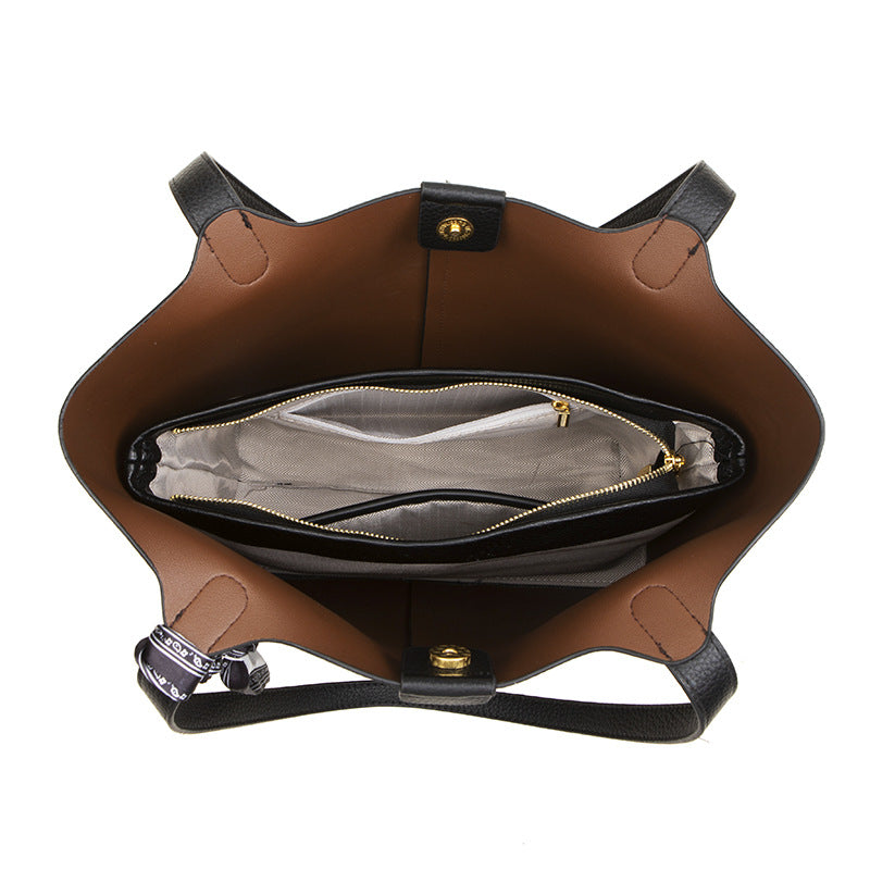 Women's Leather Pattern Commuter Big Trendy Fashion Elegant Mother Shoulder Bags