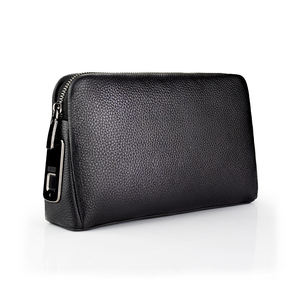 Men's Simple Lightweight Waterproof Fingerprint Clutch Smart Men's Handbags