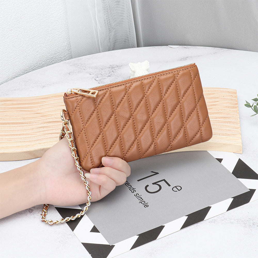 Women's Fashion Embroidery Classic Style Long Mobile Storage Bags