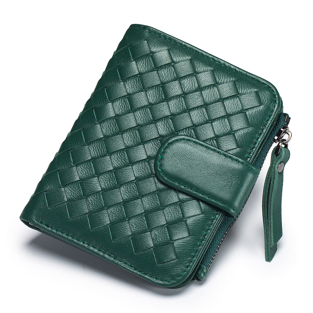 Women's Short Sheepskin Money Genuine Leather Classic Purses