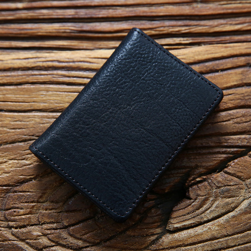 Men's Short First Layer Leather Business Clip Men's Wallets