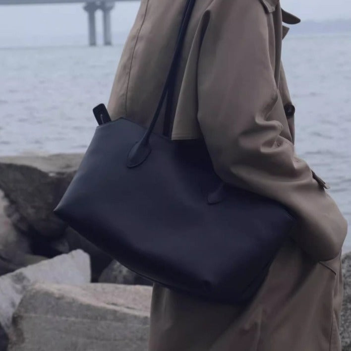 Genuine Leather Minimalist High-grade Sensor Large Shoulder Bags