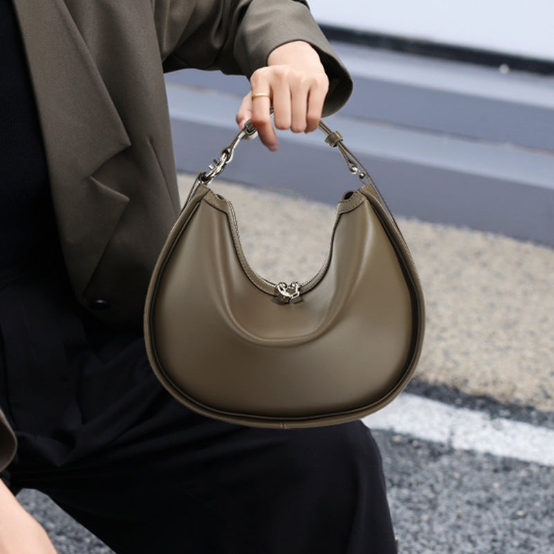 Women's Underarm Genuine Leather Design High-grade Selenodont Shoulder Bags