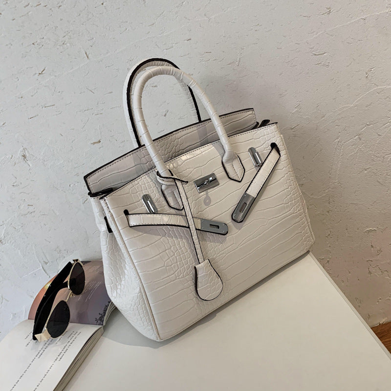 Women's Stylish Crocodile Pattern Fashionable Kelly Shoulder Bags