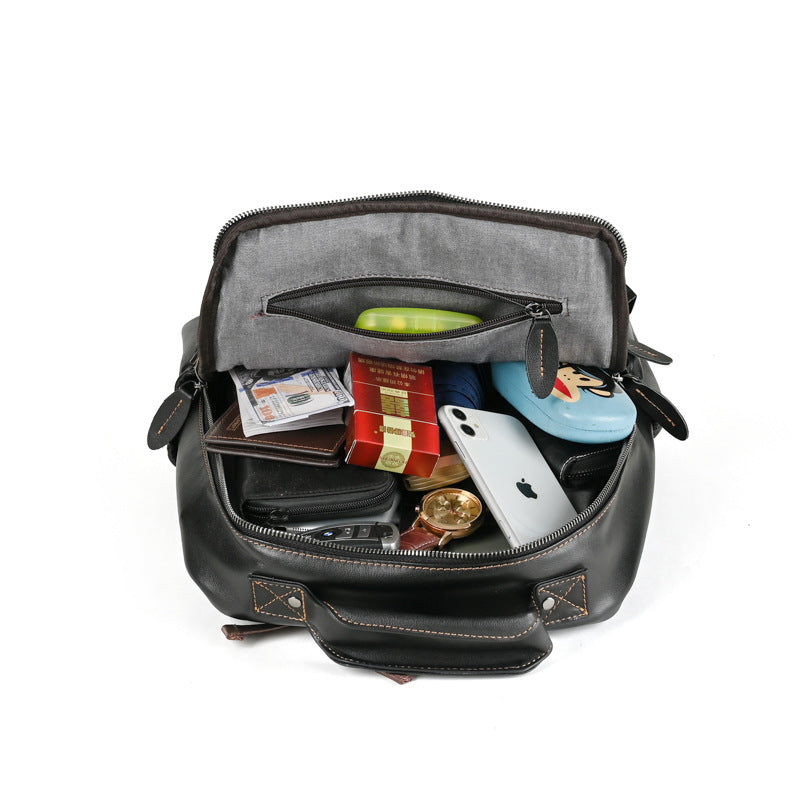 Leather First Layer Cowhide Inch Computer Backpacks