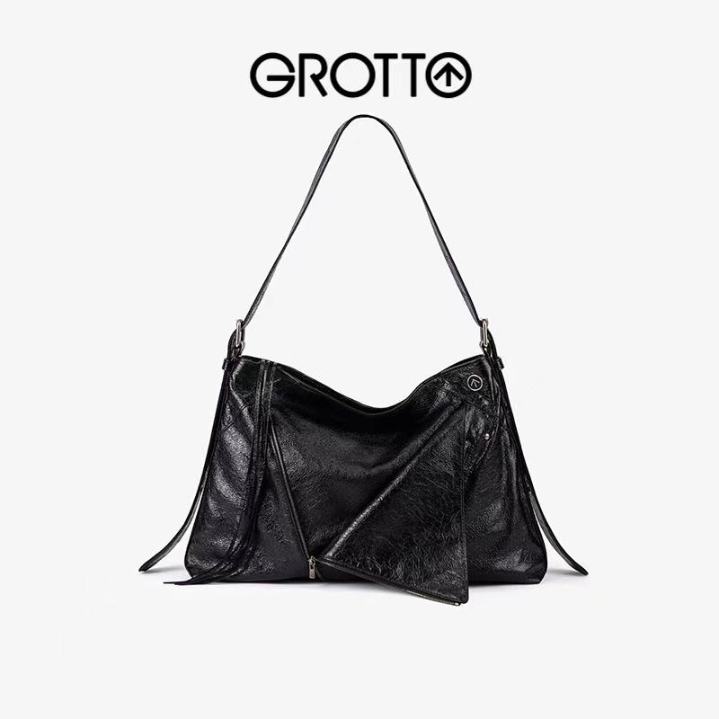 Lapel Retro Easy Matching Genuine Leather Crossbody Bags