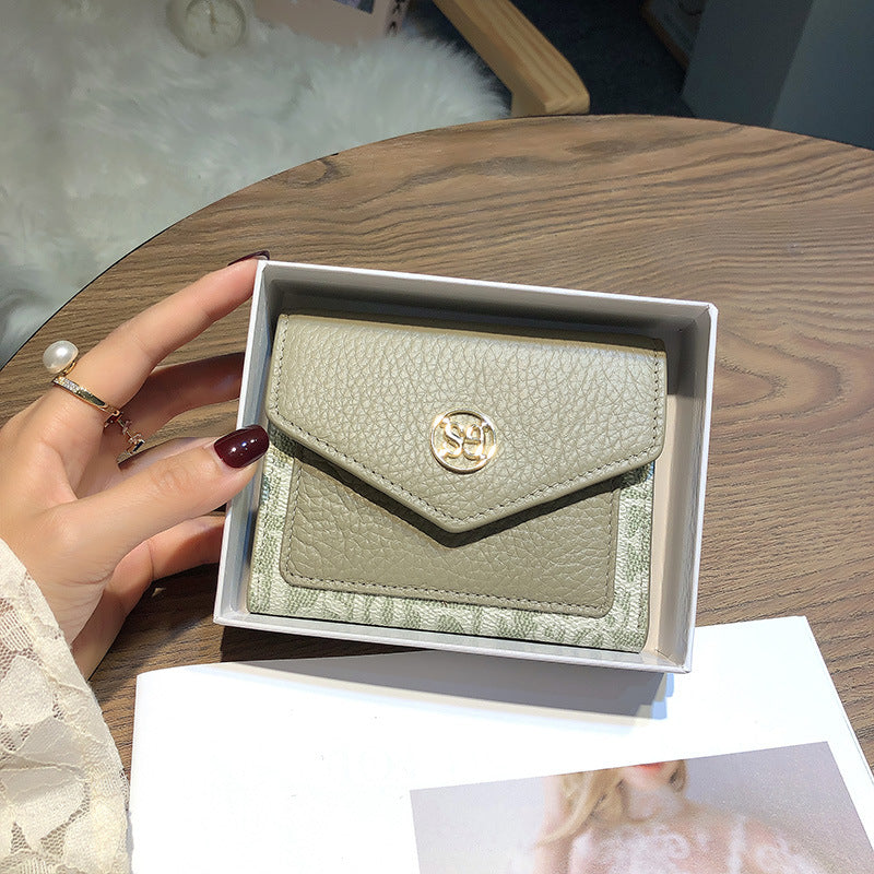 Women's Short Genuine Leather Compact One Simple Ladies Wallets