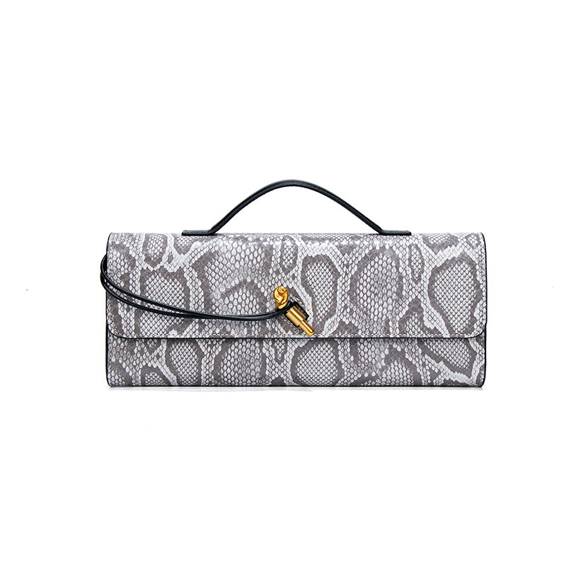 Women's Snake Pattern High Sense Hand Holding Dinner Lightweight Handbags