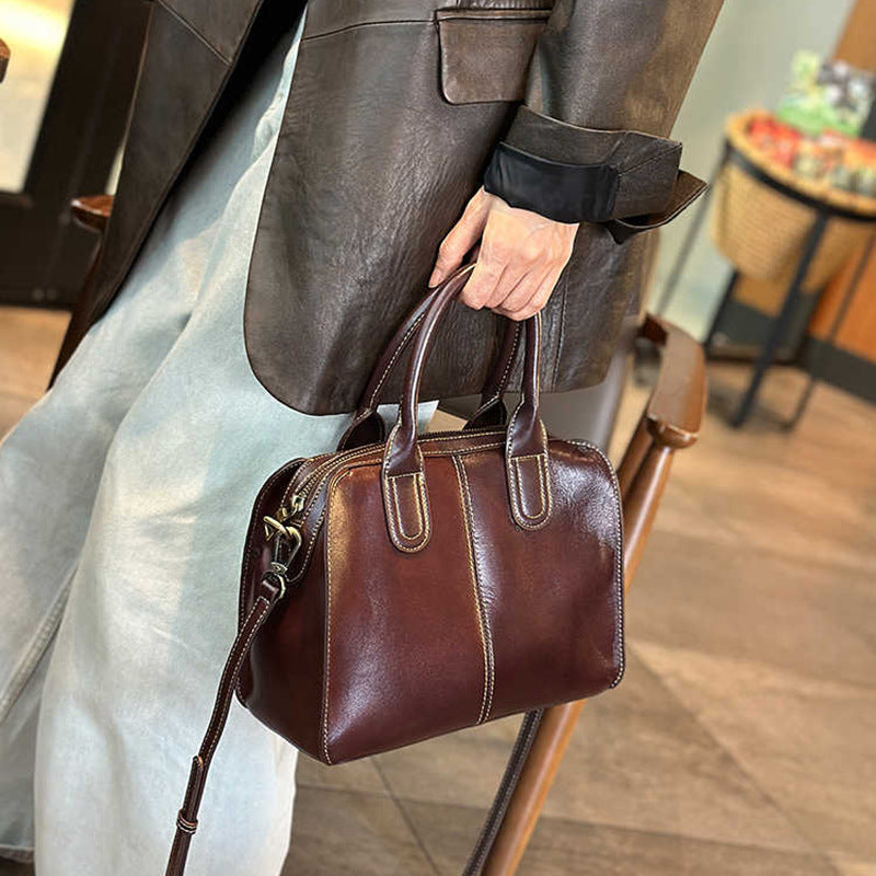Women's Vegetable Tanning Leather Genuine High-grade First Bags