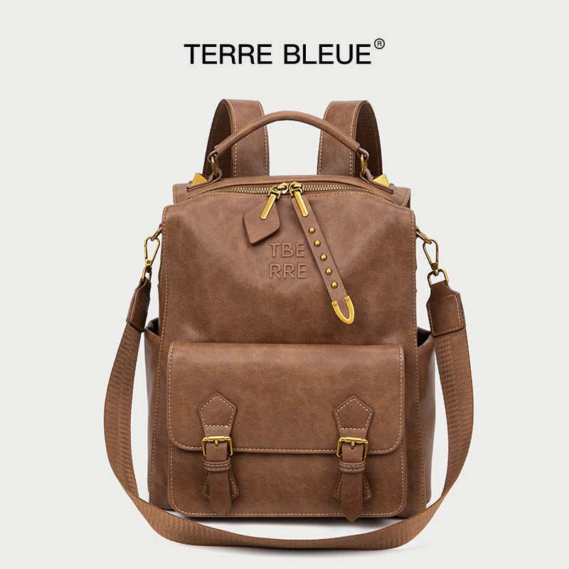 Women's Retro British Style College Korean Simple Backpacks