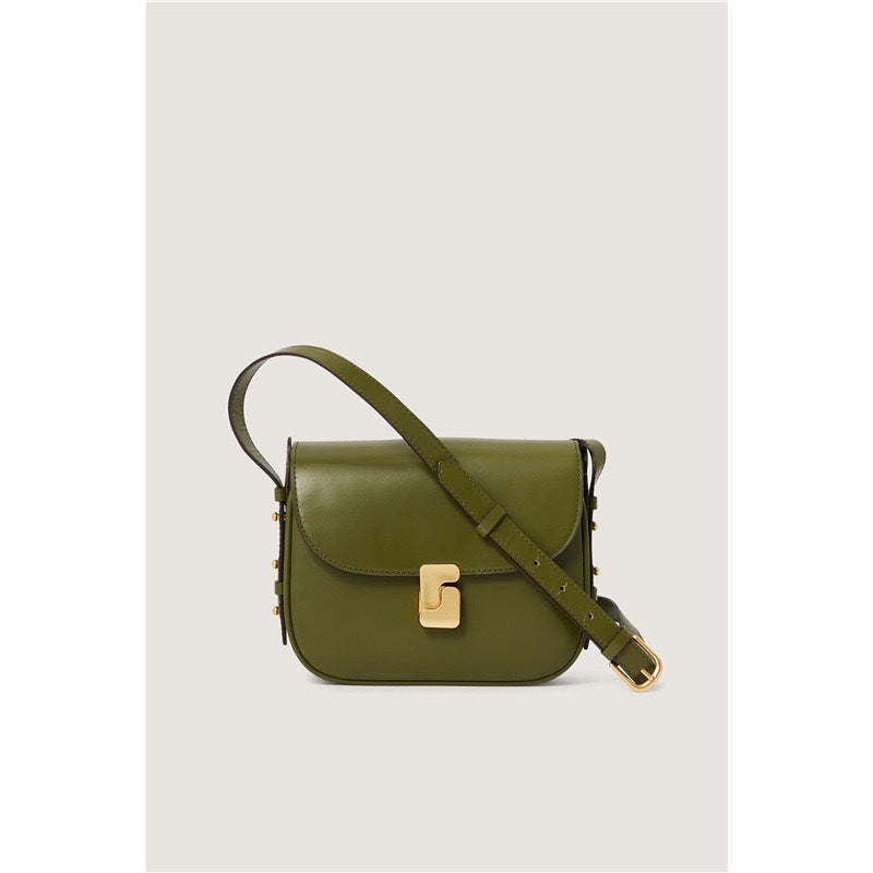 Layer Cowhide Lady Temperament Black Classic Crossbody Bags