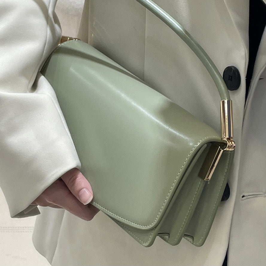 Women's Genuine Leather Summer Korean Style Baguette Shoulder Bags